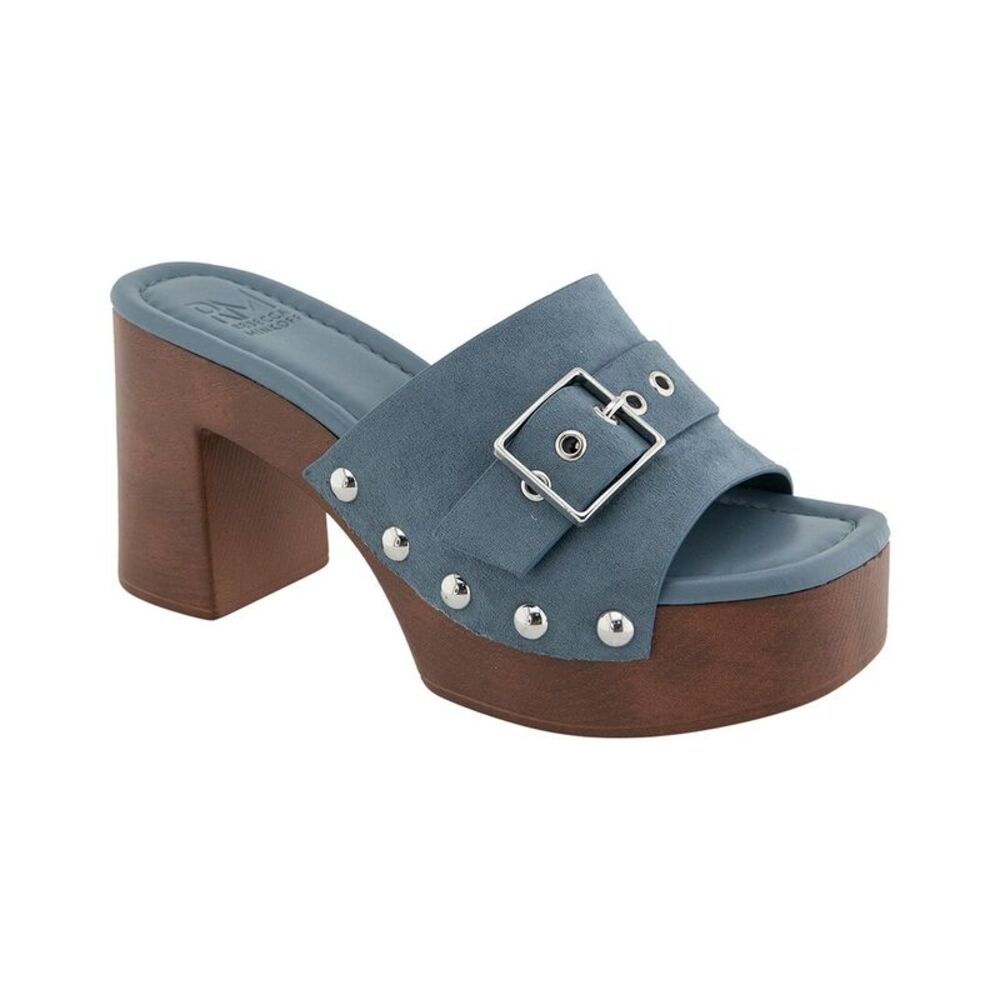 Rm Rebecca Minkoff Jade Wood Heel Sandal, Blue
